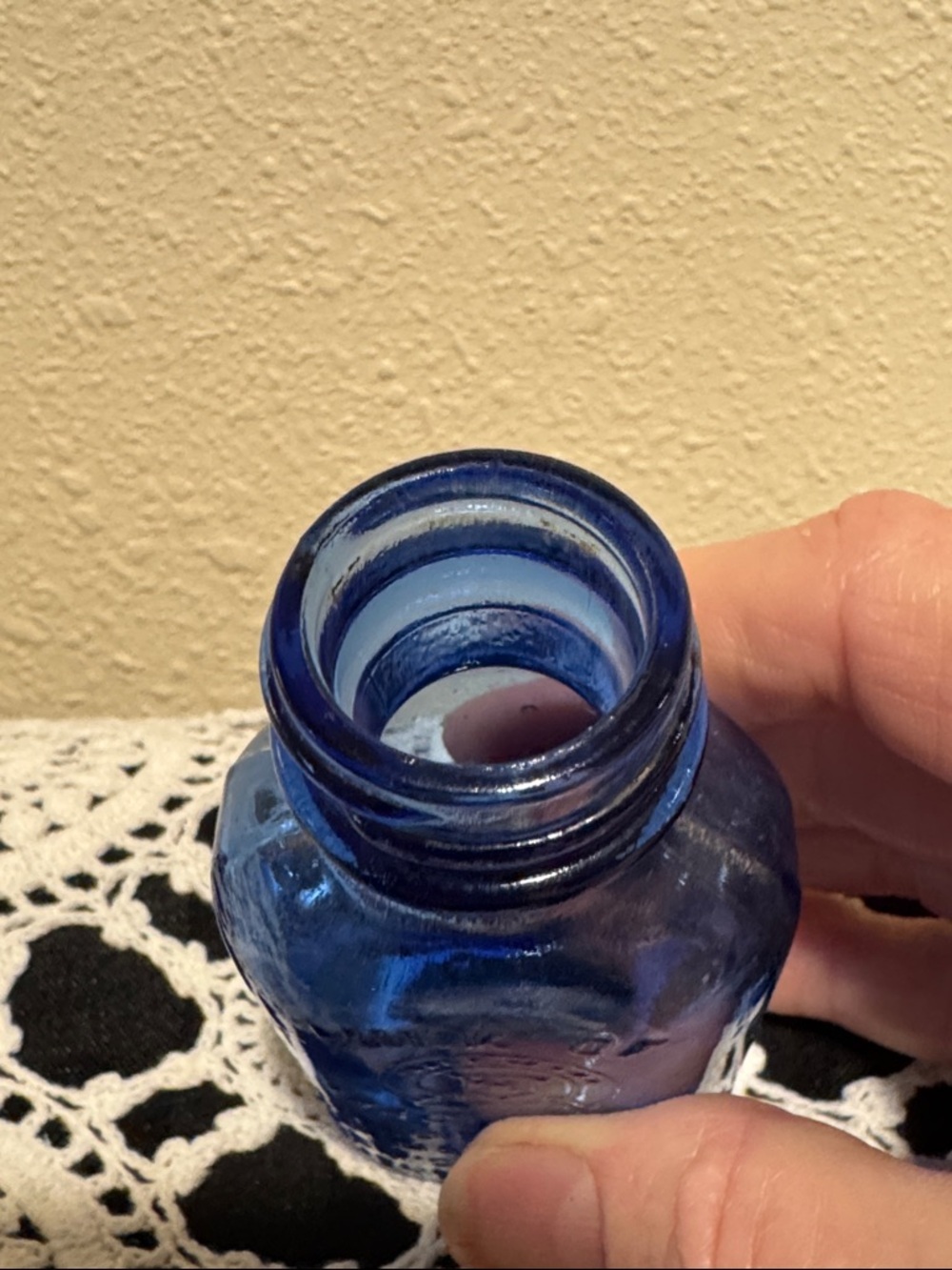 Cobalt Blue Glass Phillips Milk of Magnesia Bottle with Original Lid - Picture 7 of 15